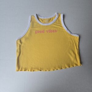 Wonder Nation Yellow Tank Top with 'Good Vibes' Print